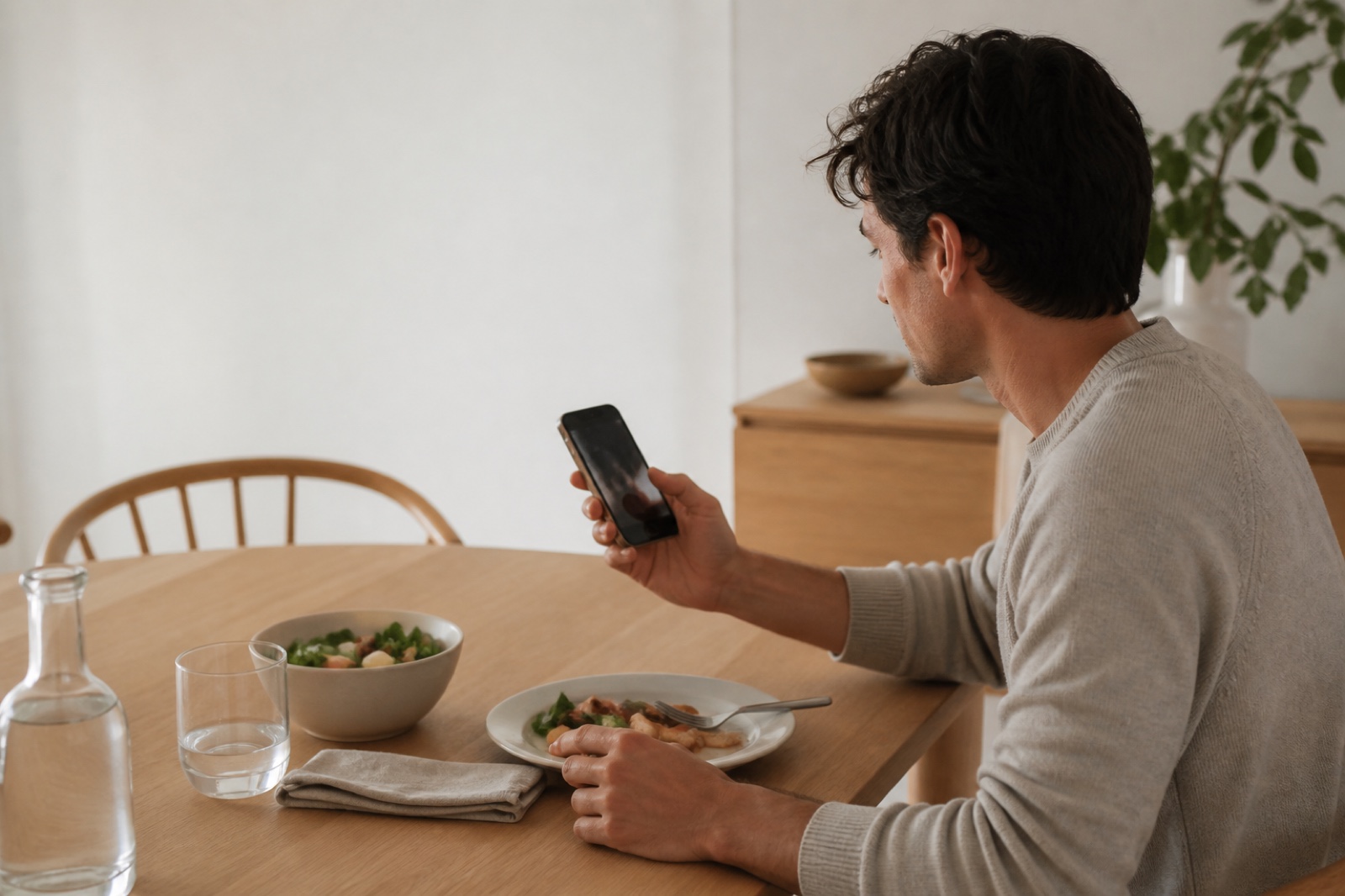Choosing one photo of the day at the dinner table